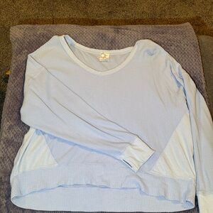 Aerie Light Blue Waffle Knit Top